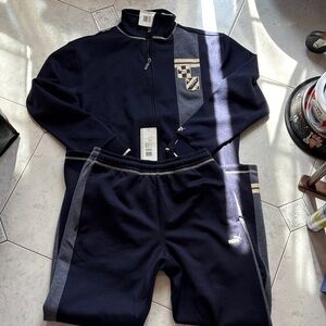 Puma 1948 Olympic  Navy Blue Track Suit with Gray beige Accents